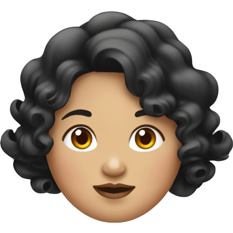 Southeast Asian woman, overweight, with black wavy curls. emoji