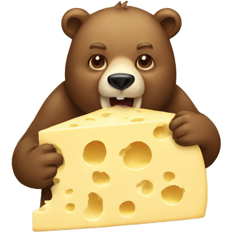 Bear eating cheese emoji