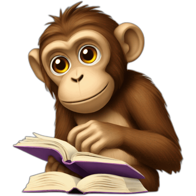 Monkey Reading Book emoji