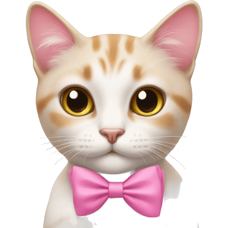 cat wearing a pink bow emoji