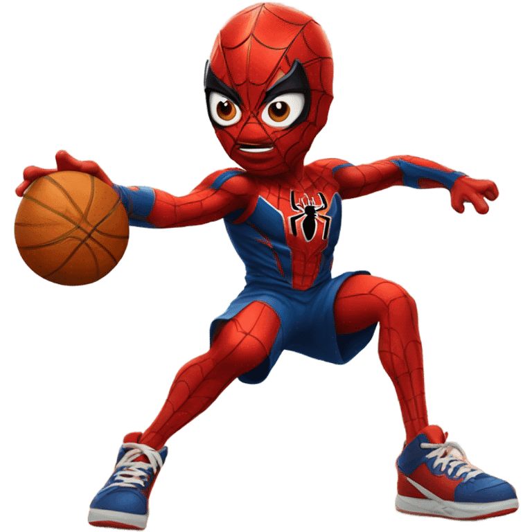 Spider man playing basketball  emoji