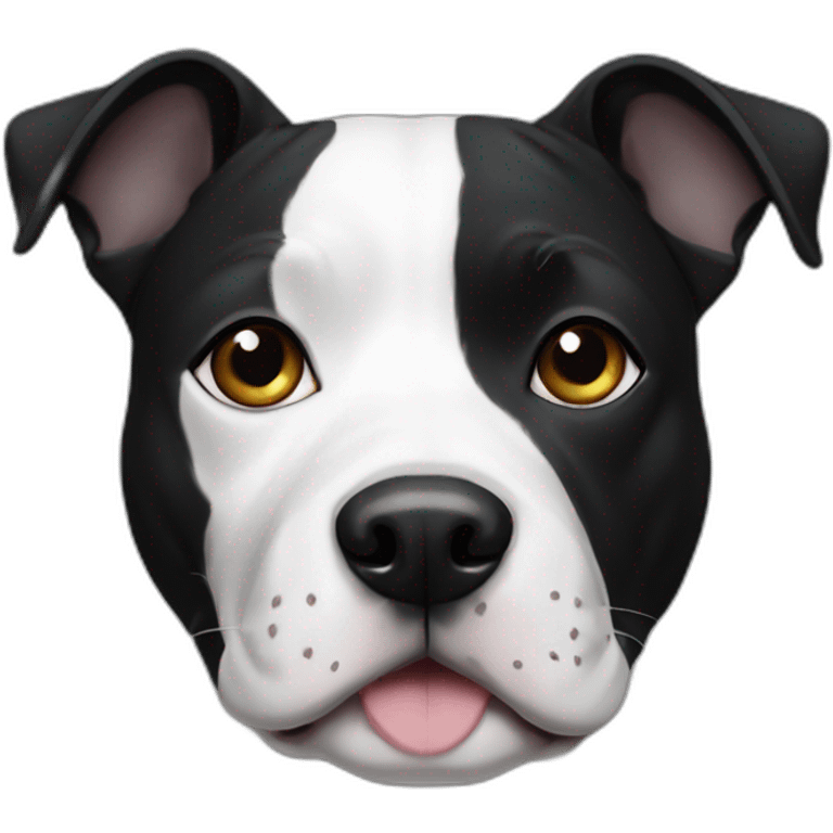 Black and white staffie emoji