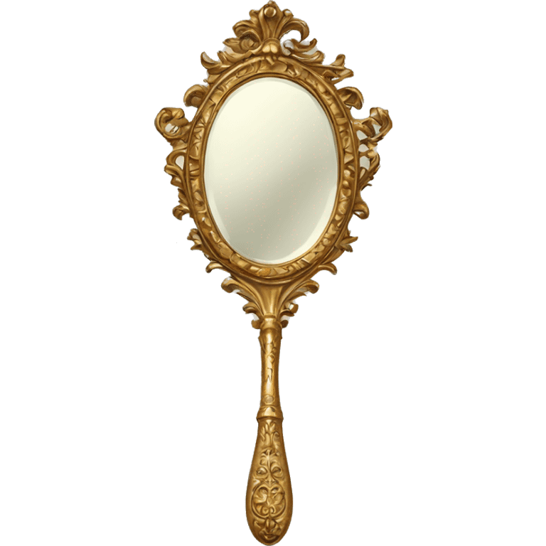 vintage rococo hand mirror emoji