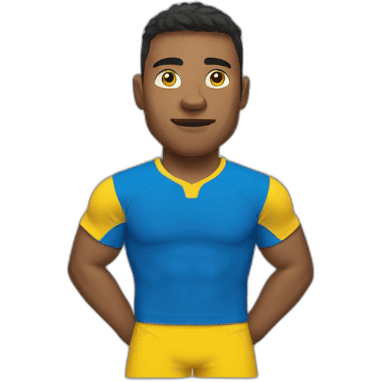 Rugby player With yellow and blue t-shirt emoji