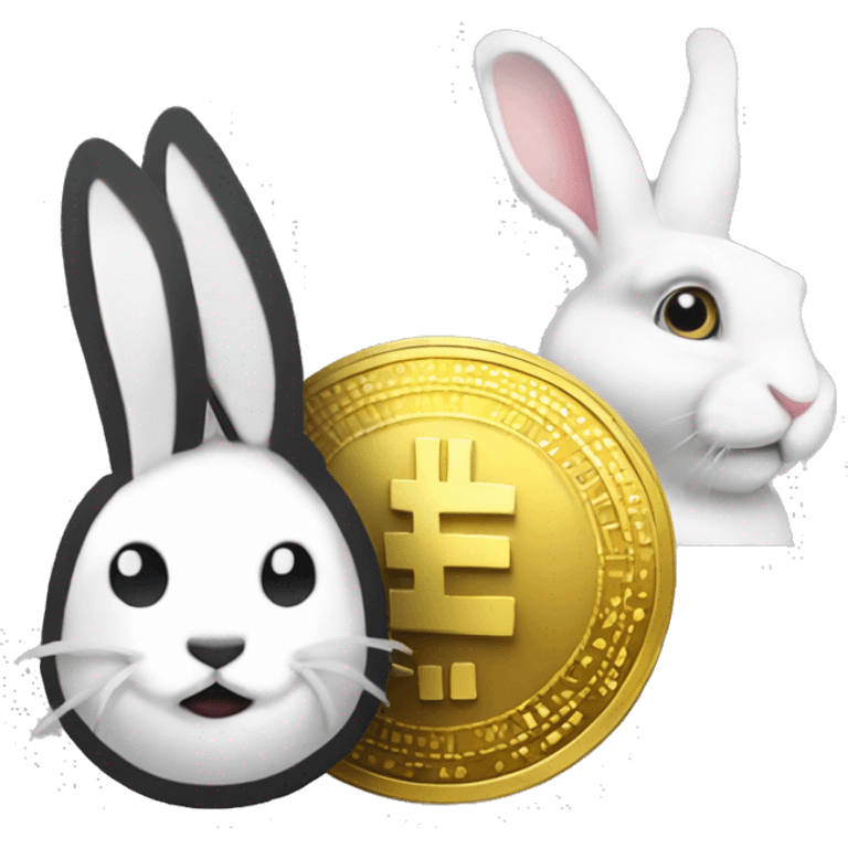 cryptocoin, gold coin, coin white rabbite emoji