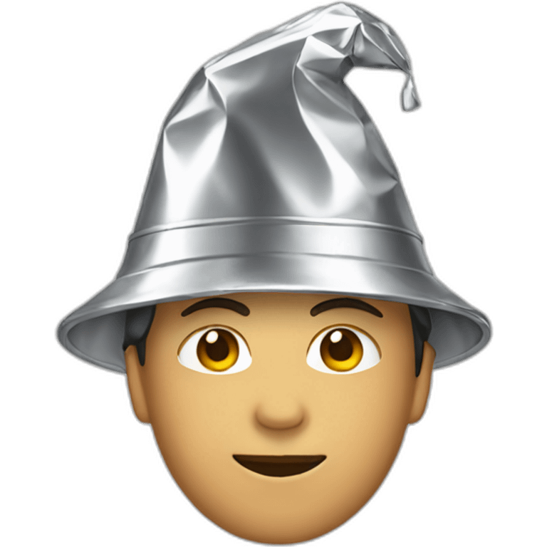 Person wearing a tin foil hat emoji