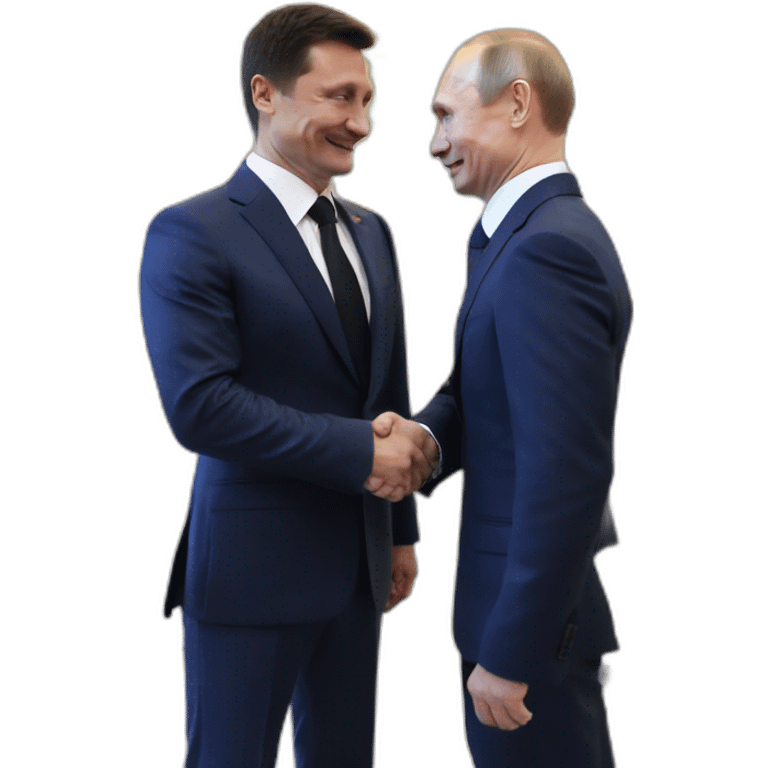 Putin and Zelensky shake hands with each other (handshake of Zelensky and Putin emoji