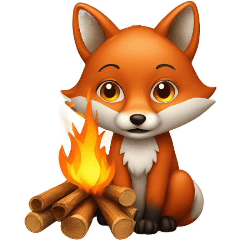 Fox with bonfire emoji