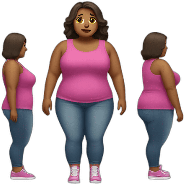 Plus Sized woman with hurting legs emoji