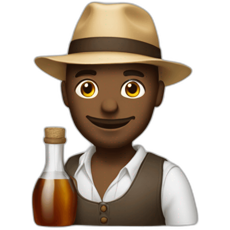 Homme avec une bouteille de rhum emoji