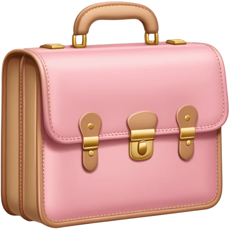 pink light beige school brief case  emoji