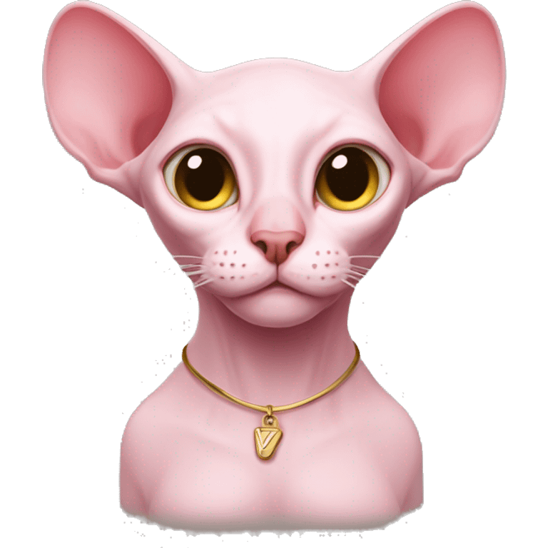 Pink sphinx cat uses new airpods emoji