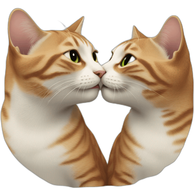 Cats kissing each other emoji