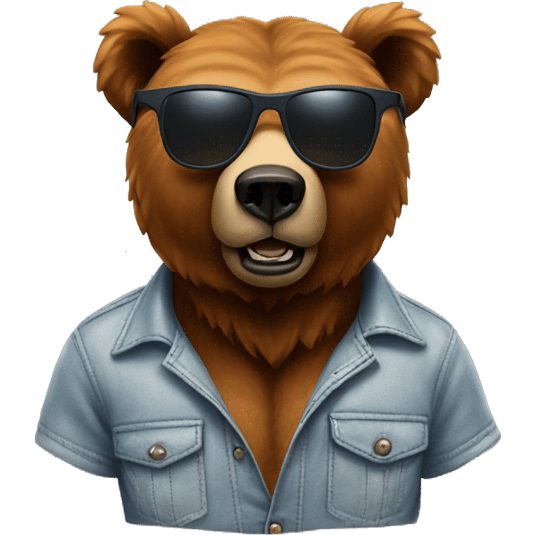 Chicago Bear with sunglasses  emoji