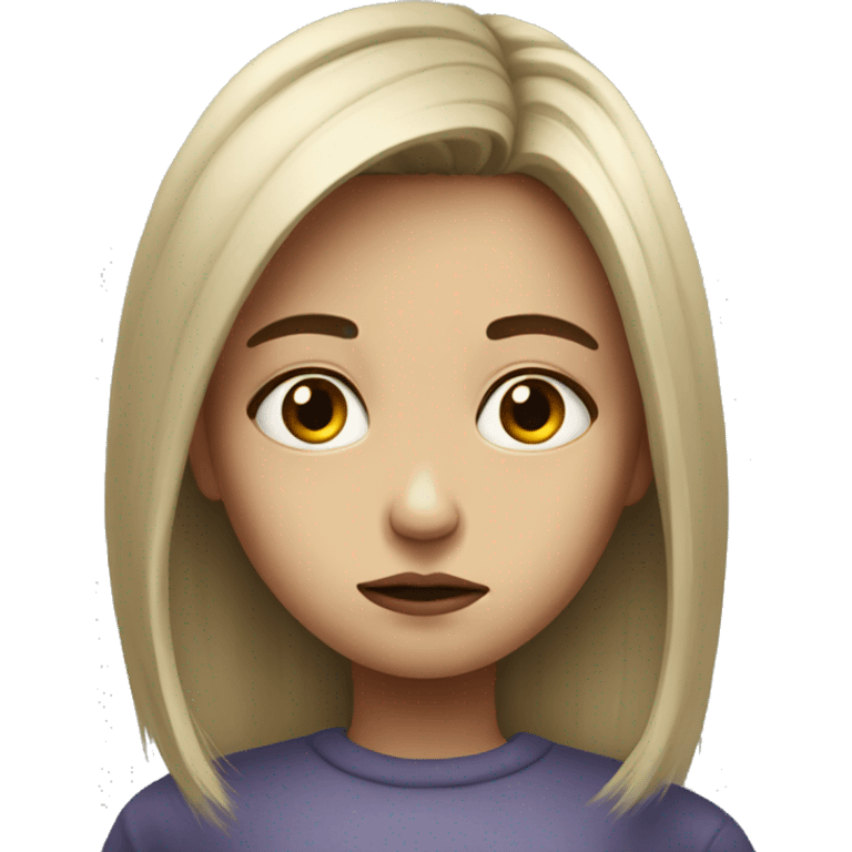 realistic portrait of sad girl emoji