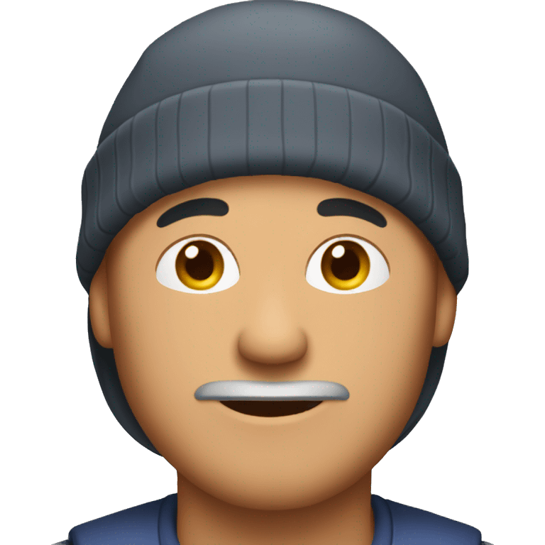 middle-aged guy wearing beenie emoji