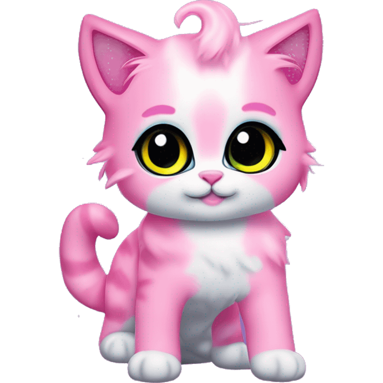 ethereal cute pink cat littlest pet shop lisa frank style emoji