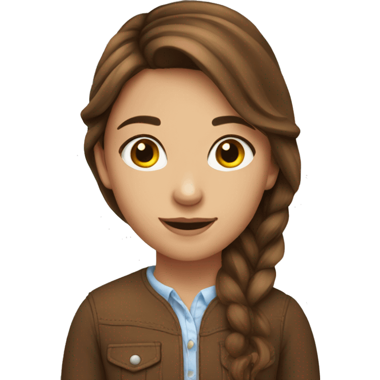 a pretty girl with brown hair with a horse  emoji