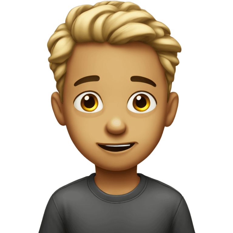 Sarcastic kid cartoon emoji