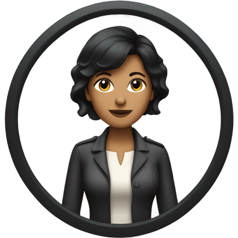 a woman with short black hair driving a car emoji