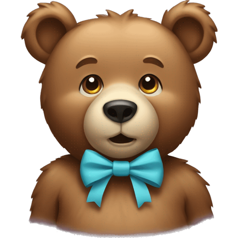 Bear wearing a bow  emoji