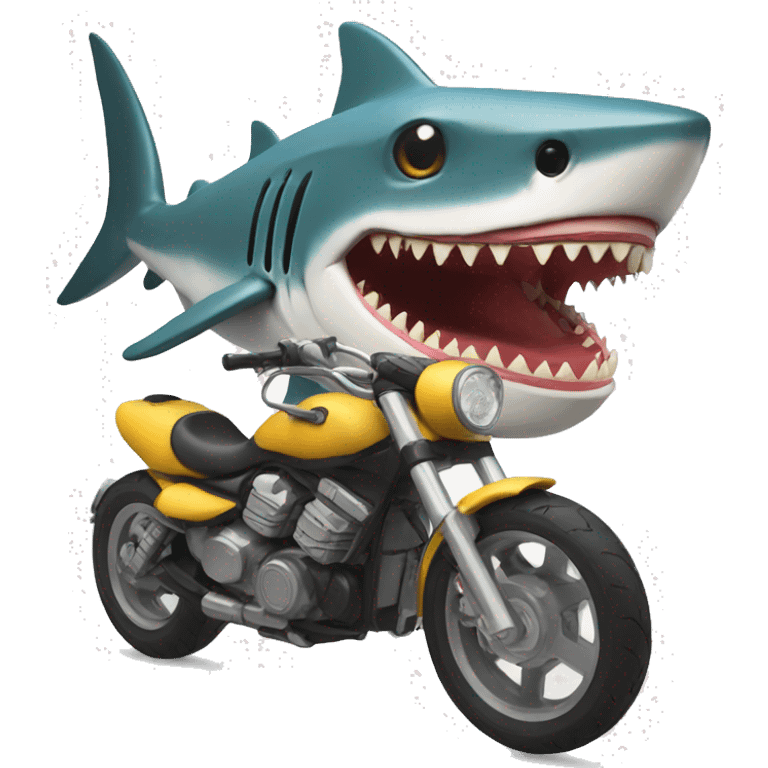 Motorcycle shark eating a taco emoji