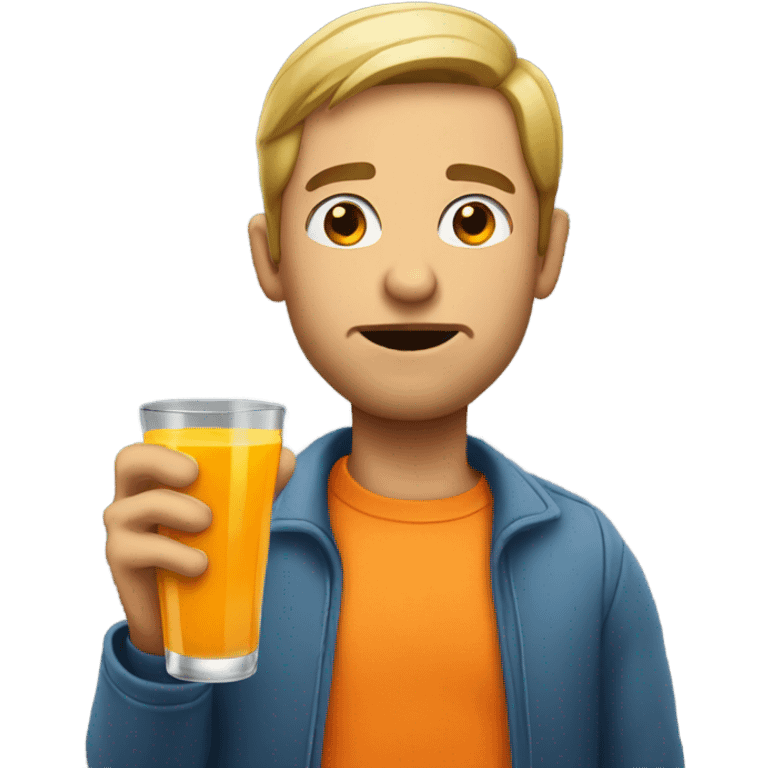 Man drinking orange juice  emoji