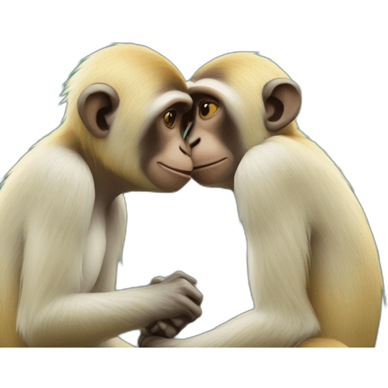 monkeys kissing emoji