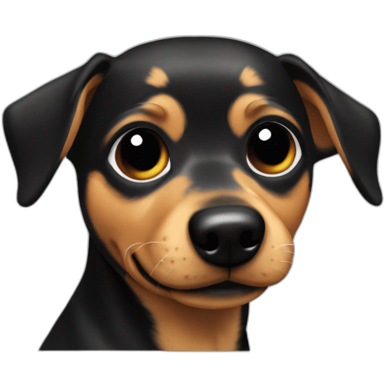 Chiweenie black emoji