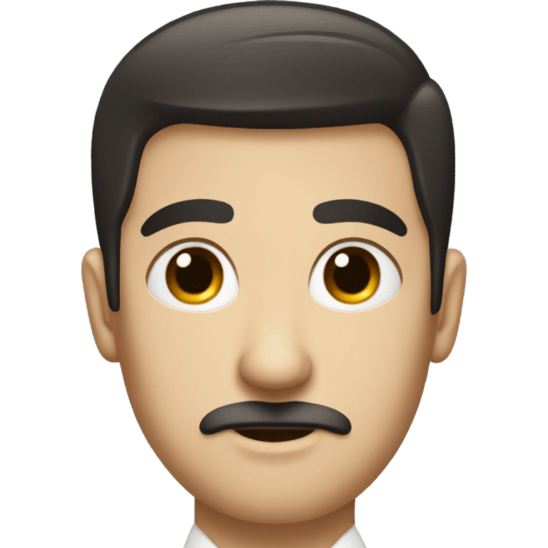 dark hair dark eye man with short mustache flight attendant emoji