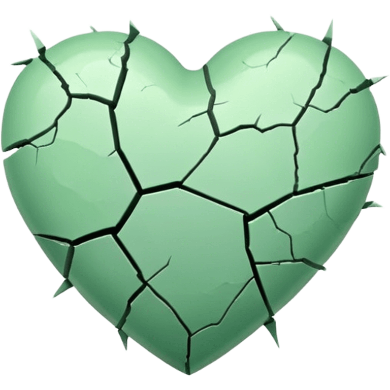 Light green heart crack break emoji