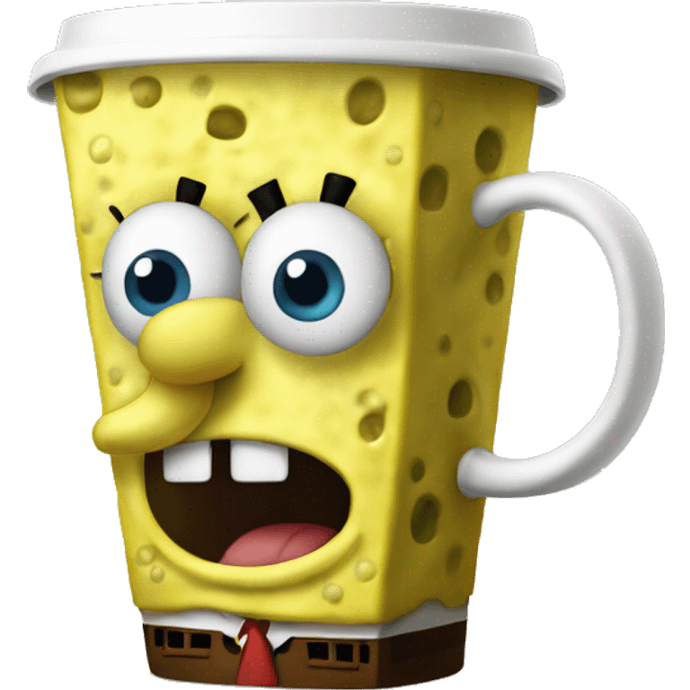 SpongeBob drinking coffee emoji