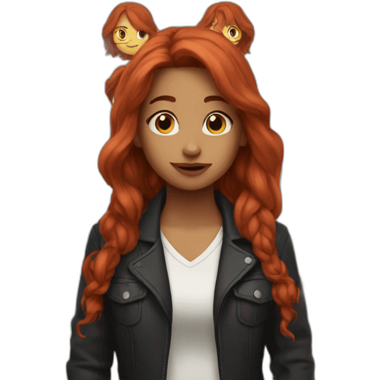 meme with redhair Natalia emoji