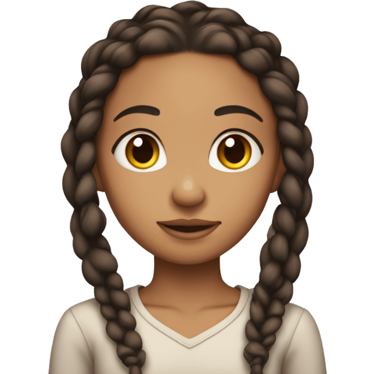 lightskin girl with braids emoji