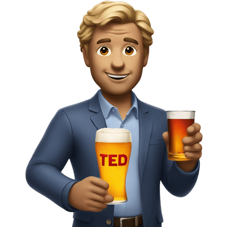 ted from the movie ted holding a pint of fireball  emoji