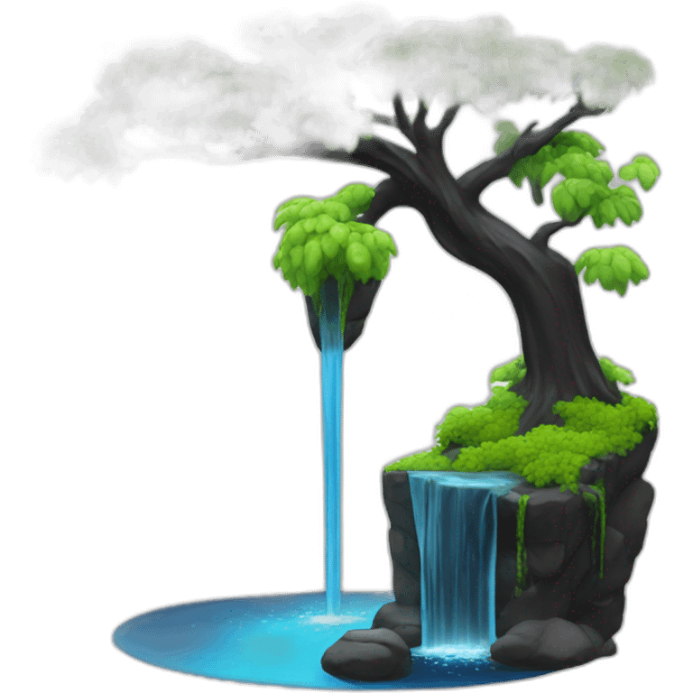 water spring with black crystal 2.5D emoji