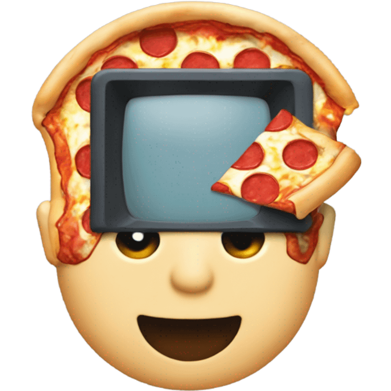 digital PDP-11 eating pizza emoji