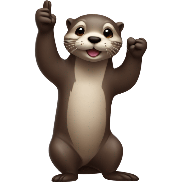  otter making peace sign emoji