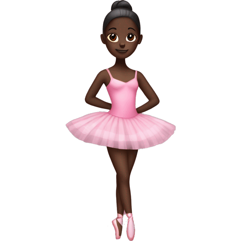 Darkskin ballerina in pink plaid  emoji