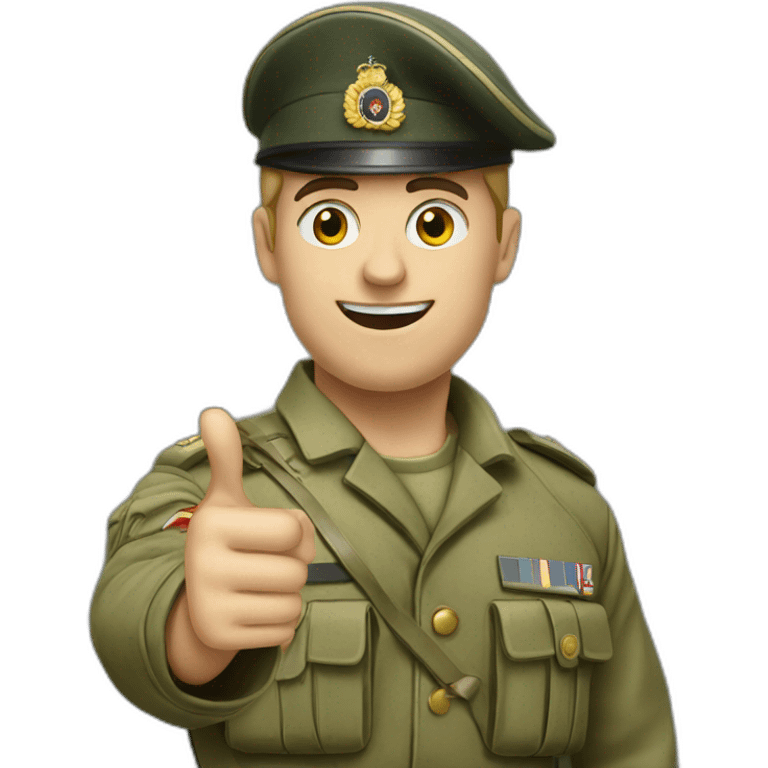 British army soldier pointing with hand emoji