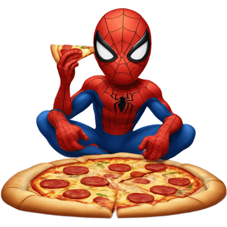 spiderman eating pizza  emoji