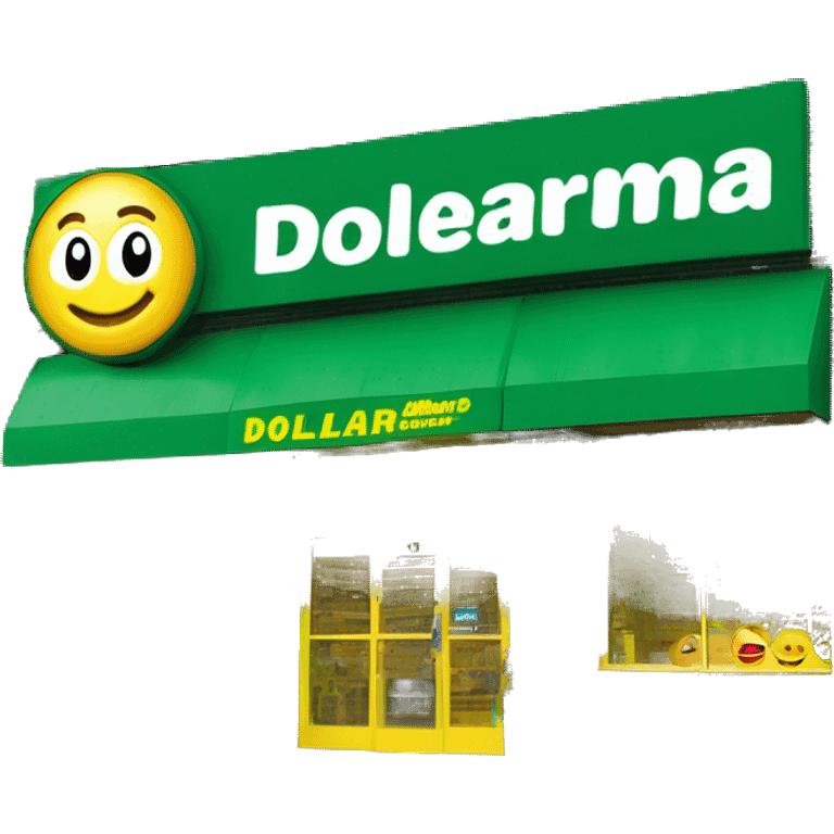 “Exterior of a Dollarama store with the bright green facade, bold yellow Dollarama sign, large front windows, and entrance doors, capturing the look of a budget-friendly retail store.” emoji