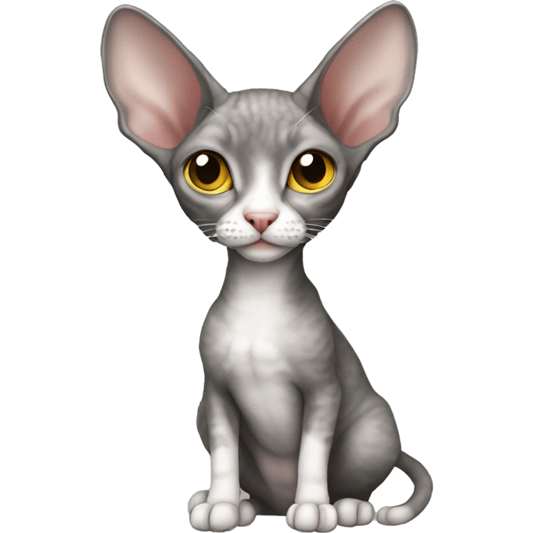 Cornish Rex cat gray emoji