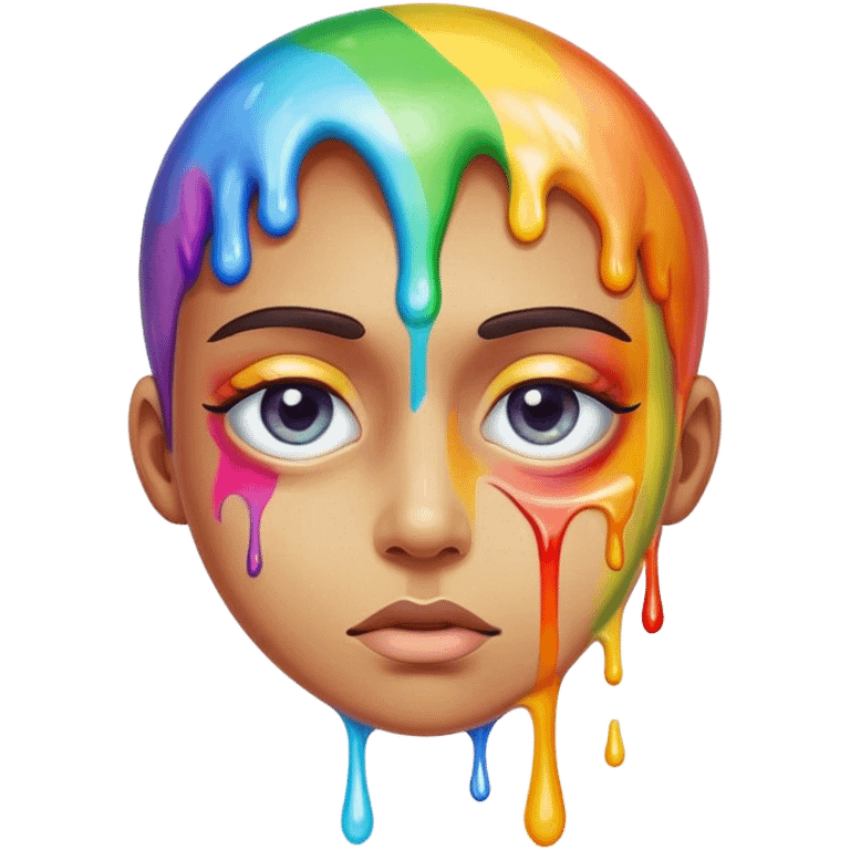 weird melted rainbow eye emoji