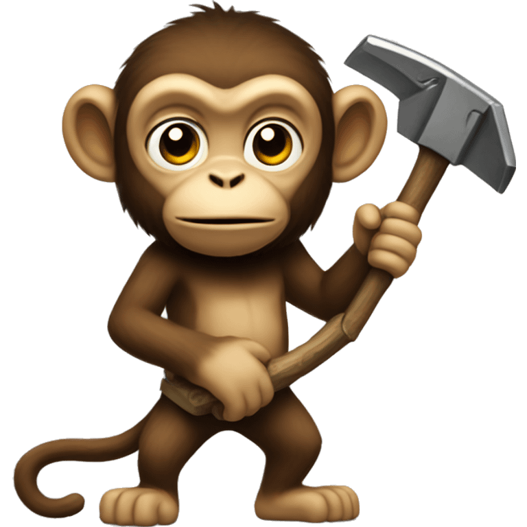 monkey with pickaxe emoji