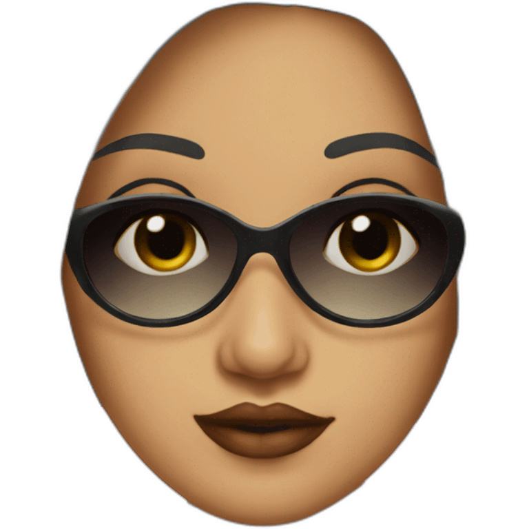 latina, with sunglasses, dark straight hair, big lips emoji