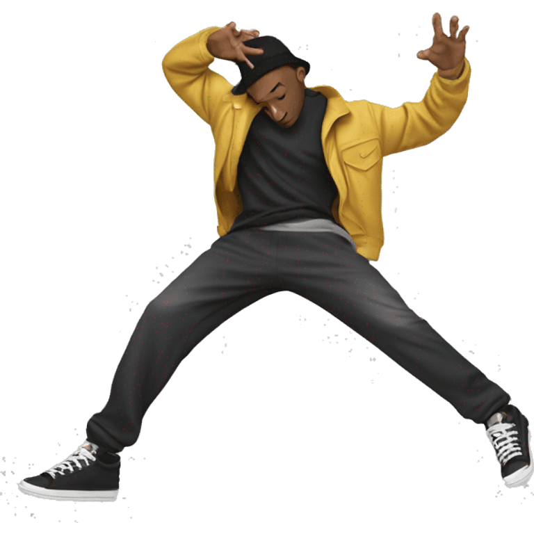 hip hop break dancer leaning on one hand with feet up emoji