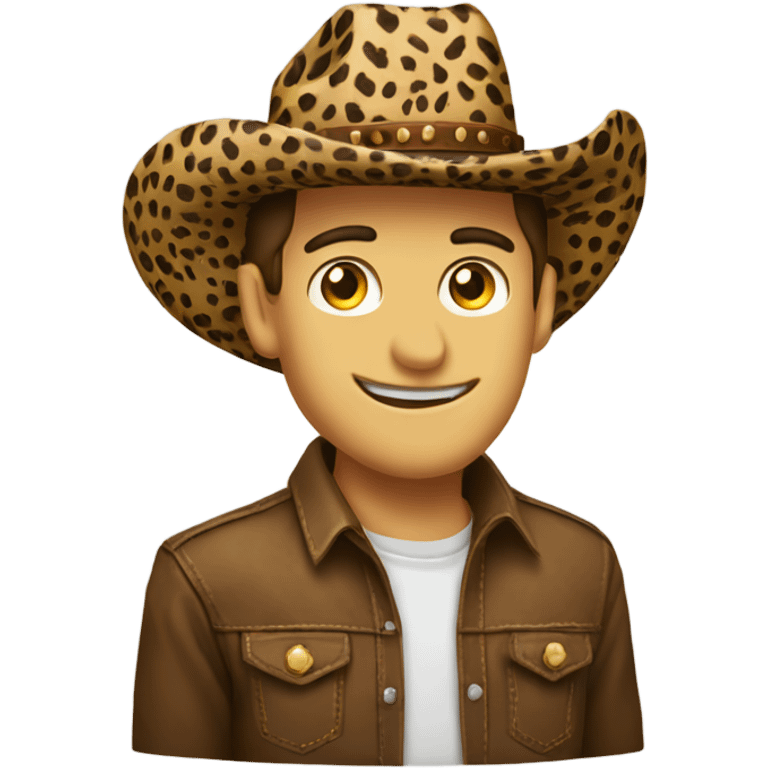 Singular leopard print cowboy hat emoji