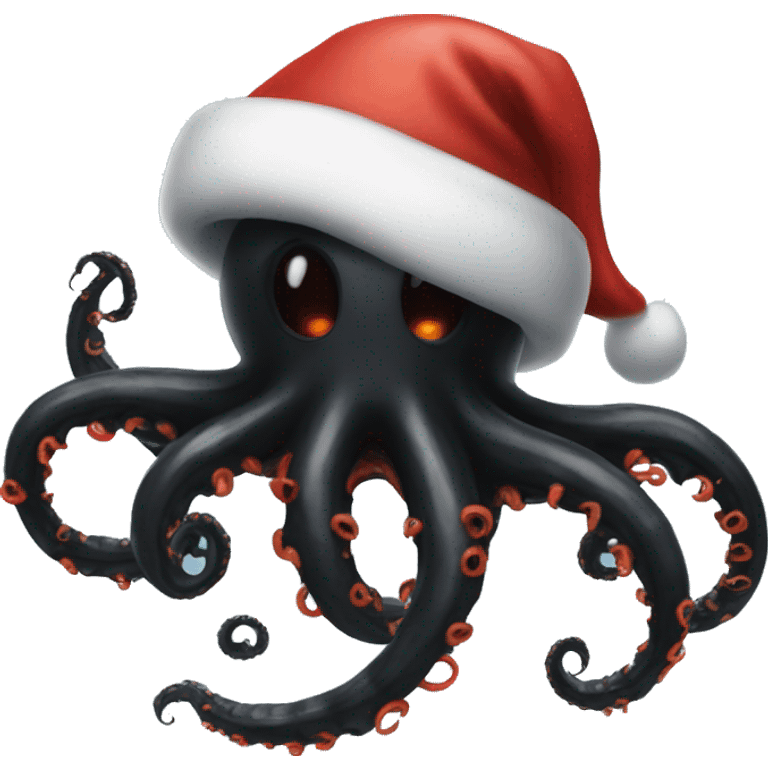 black pumpkin venom tentacles with Santa hat emoji