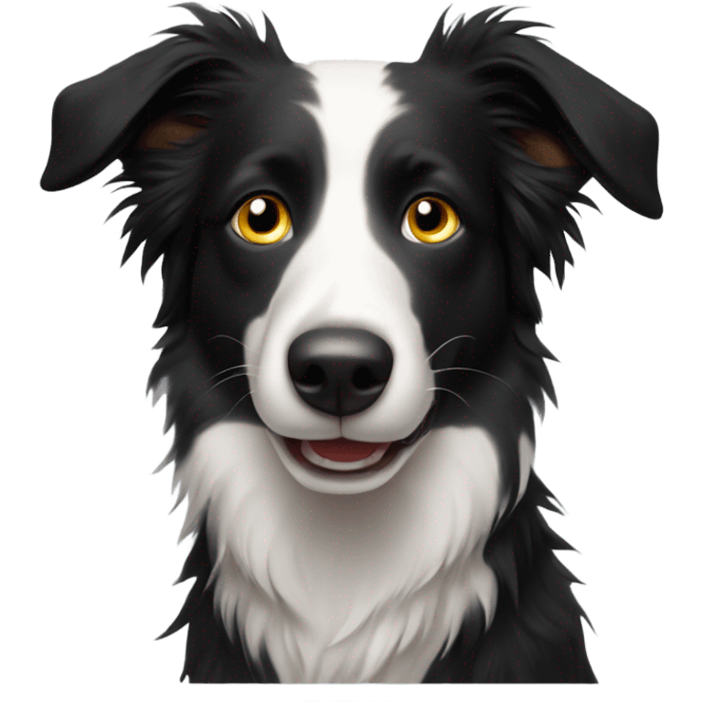 Create a border collie with a nlie eye emoji emoji